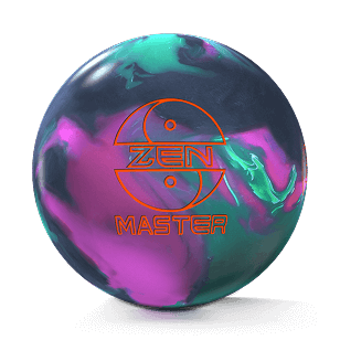 2021 900 Global Zen Master bowling ball with lightweight core, 74-76 durometer rating, 3000 gloss finish, med-high flare potential, symmetrical weightblock, s77 response solid coverstock